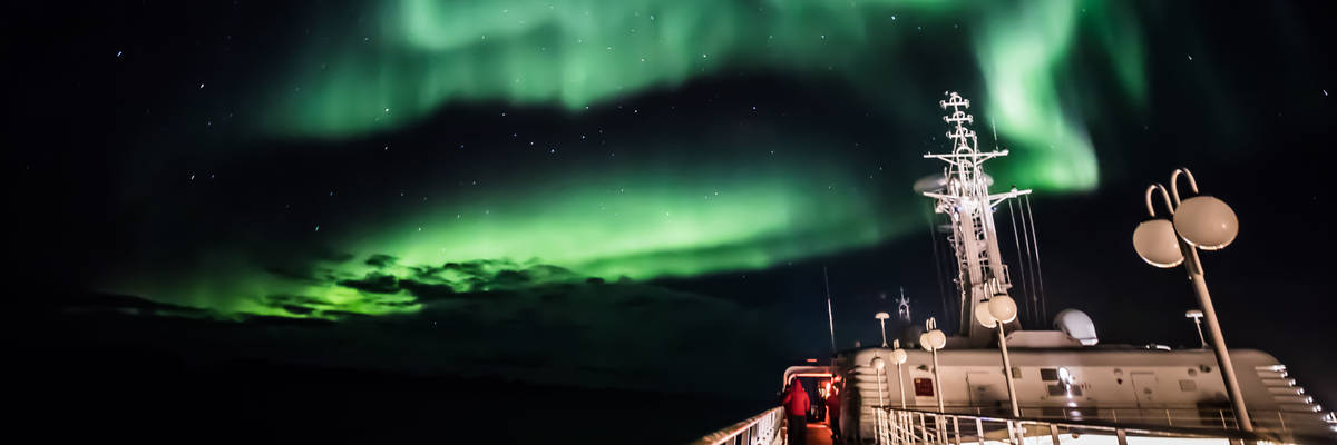 Silversea Guests view Northern Lights on Silver Cloud