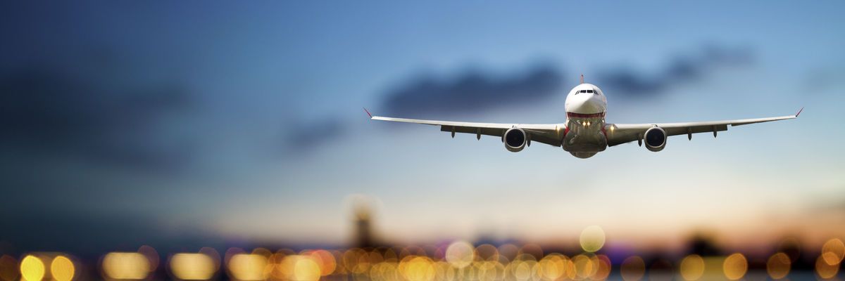 Airplane landing from flight