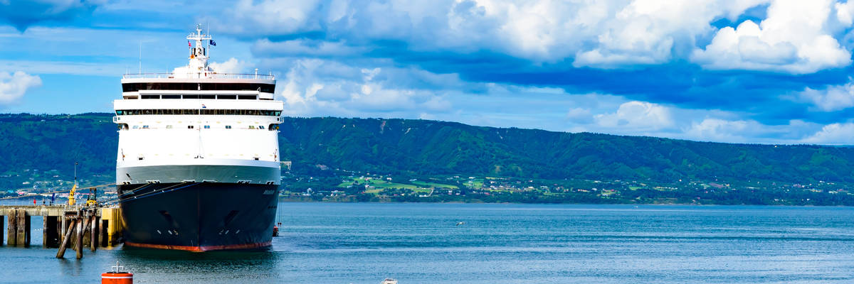 Cruise ship in Katchamak Bay Homer Alaska.
