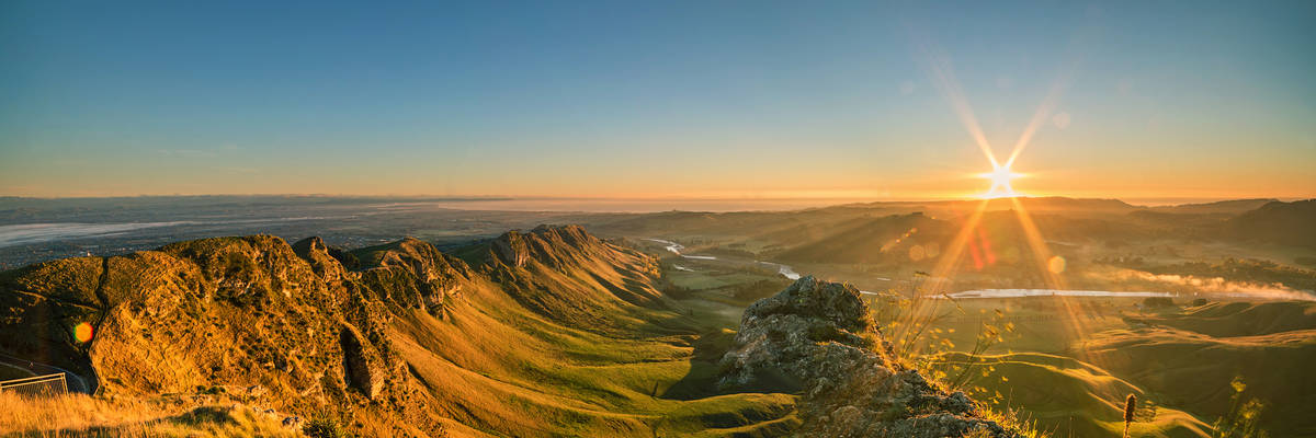 First colors of a day from the Te Mata Peak, Napier, New Zealand