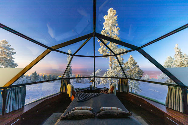 Glass igloo at Levin Igut, Levi, Finnish Lapland