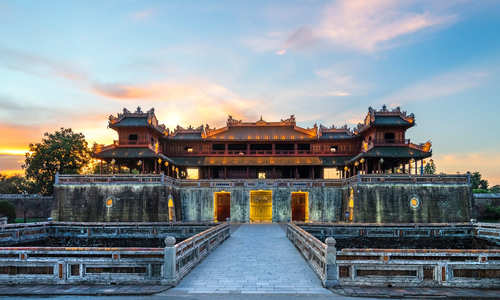 Meridian Gate to the Imperial City within the Citadel in Hue, Vietnam