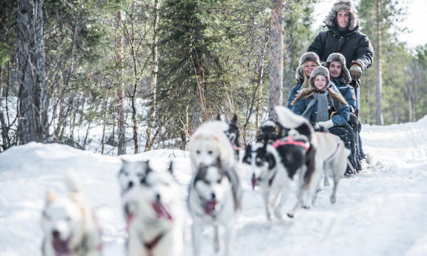 Dogsled ride at ICEHOTEL