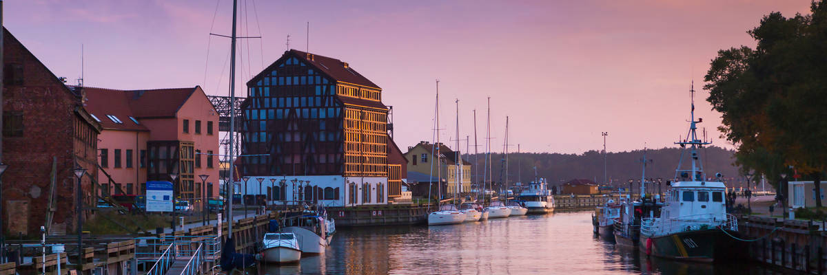 Sunset in the Klaipeda port, Lithuania