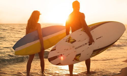 Surfing in California