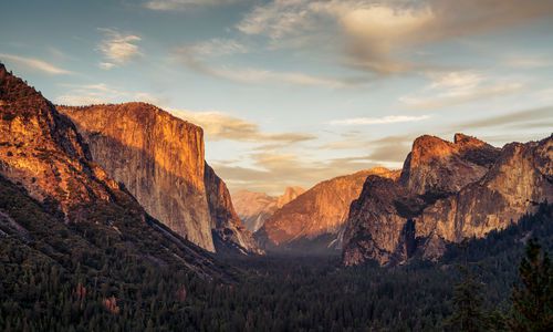 Tunnel view at sunset Yosemite National Park