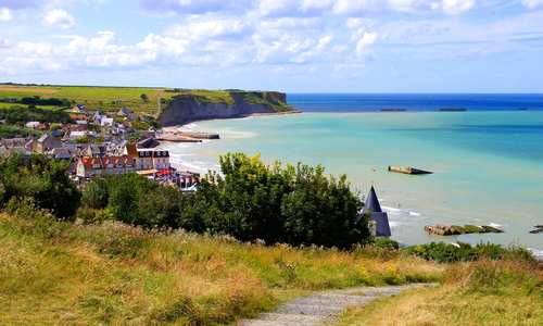 View over the D-day beaches at Arromanches les Bains, Normandy, France