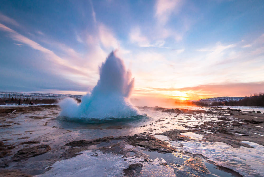 The Golden Circle's geyser erupting