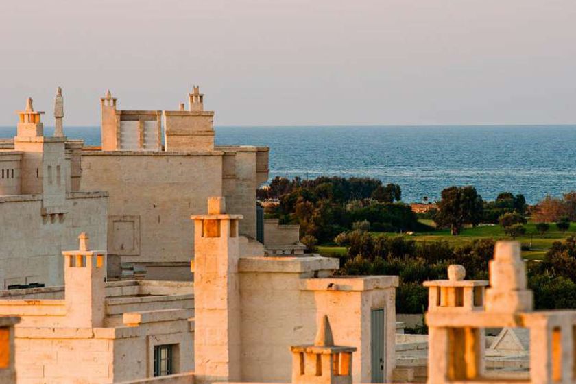 View of sea and golf course at Borgo Egnazia, Puglia